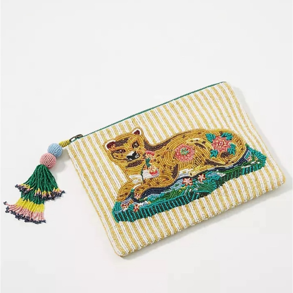 Anthropologie Nathalie Lete Beaded Pouch Bag NWT